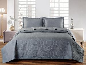Luxury Queen and <strong>King</strong> Printed Solid Color Quilted <strong>Bedspread</strong> Coverlet Set - Product Image 6