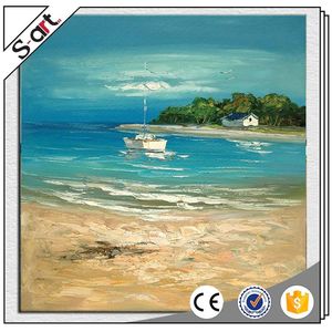 Cuadro en lienzo para decoración de pared, arte pintado a mano, mar azul, <span class=keywords><strong>playa</strong></span>, <span class=keywords><strong>paisaje</strong></span> costero, cuadro artístico, cuadros decorativos para hotel, decoración del hogar - Product Image 6