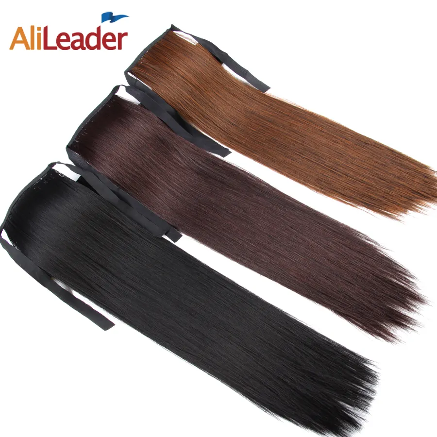 AliLeader — extension de cheveux, queue de cheval lisse et soyeuse, couleur Pure, 20 pouces, haute qualité, vente en gros