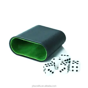 OEM Custom Plastic Oval Backgammon Mini Dice Cup With Good Feel Velvet Interior For Beer Promotional