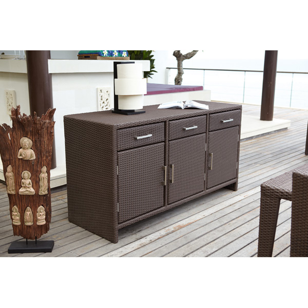High quality cheap rattan cuatro sideboard outdoor patio garden cabinet furniture