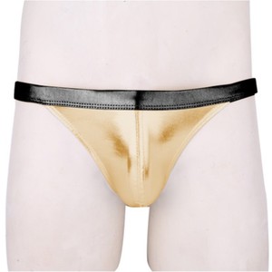 YSMARKET पु अशुद्ध चमड़े अधोवस्त्र सेक्सी तंग Mens अंडरवियर कच्छा/जिपर खुले Crotch मुक्केबाजों/Drawstring Hotpants E6739 - Product Image 6