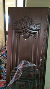 2022หรูหราเลียนแบบทองแดงเข้าประตูกดเหล็กกรอบประตูเหล็กทนไฟประตู - Product Image 5