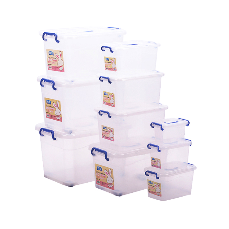 Vente en gros de conteneurs de stockage d'articles divers pour le salon boîte de rangement et d'organisation de vêtements en plastique transparent de 6,5 L