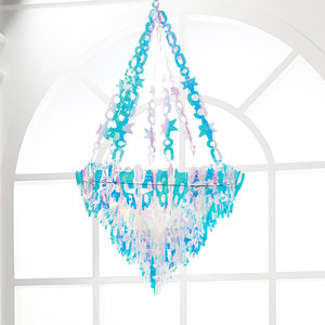 Nicro Iridescent Film Chandelier <strong>Ceiling</strong> Ornaments Home Hanging Party <strong>Decorations</strong> <strong>Wedding</strong> <strong>Ceiling</strong> Decor - Product Image 5