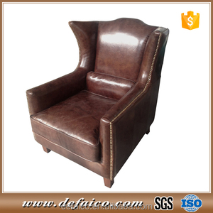 1 Siège Unique Rétro Wing Retour Vieux <span class=keywords><strong>Fauteuil</strong></span> <span class=keywords><strong>En</strong></span> <span class=keywords><strong>Cuir</strong></span> - Product Image 4