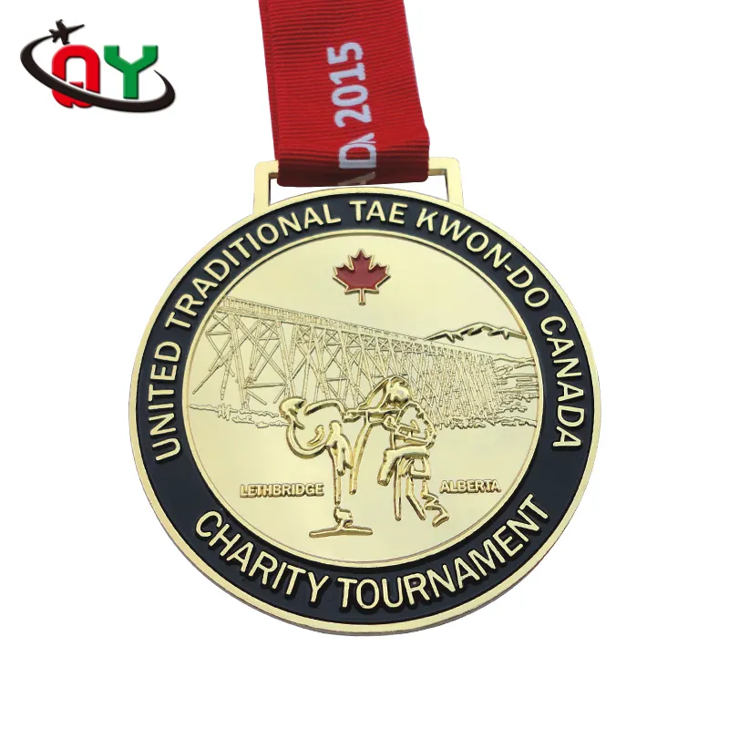 A buon mercato di Alta Qualità Su Ordinazione karate medaglie trofeo Premio di Sport 3D Metallo Medaglia Con Nastro