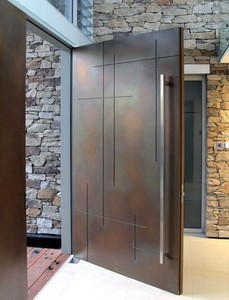 Nuovo esterno in legno di teak principale porta a battente risparmio di spazio