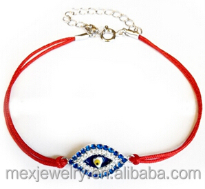 Braccialetto fatto a mano con filo rosso e occhio turco di <span class=keywords><strong>Istanbul</strong></span> placcato <span class=keywords><strong>oro</strong></span> - Product Image 2