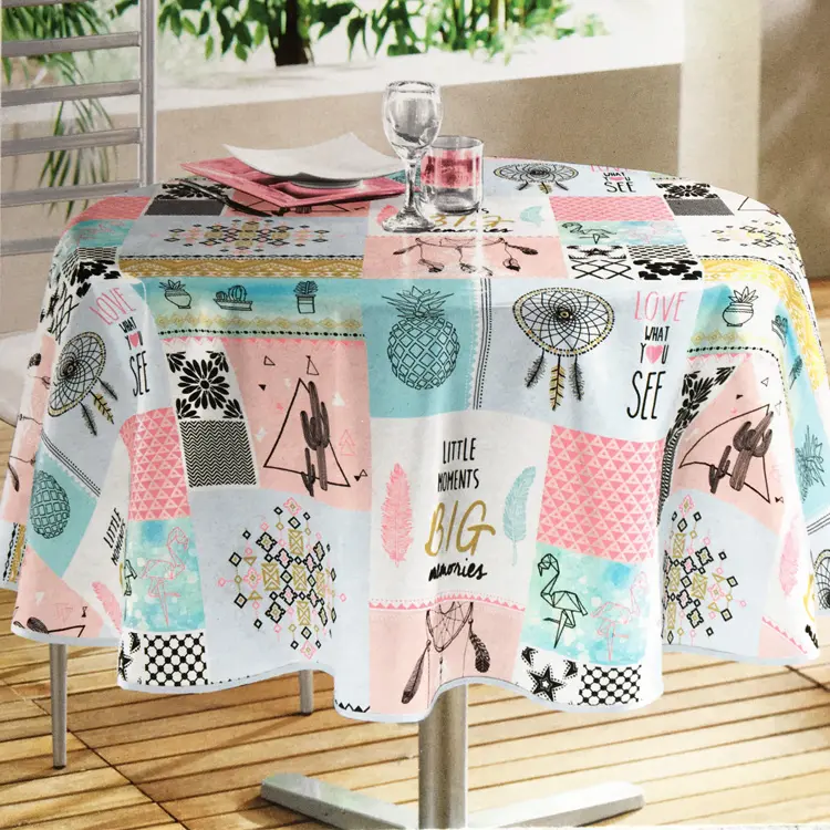 Waterproof good quality multi-color round table cover