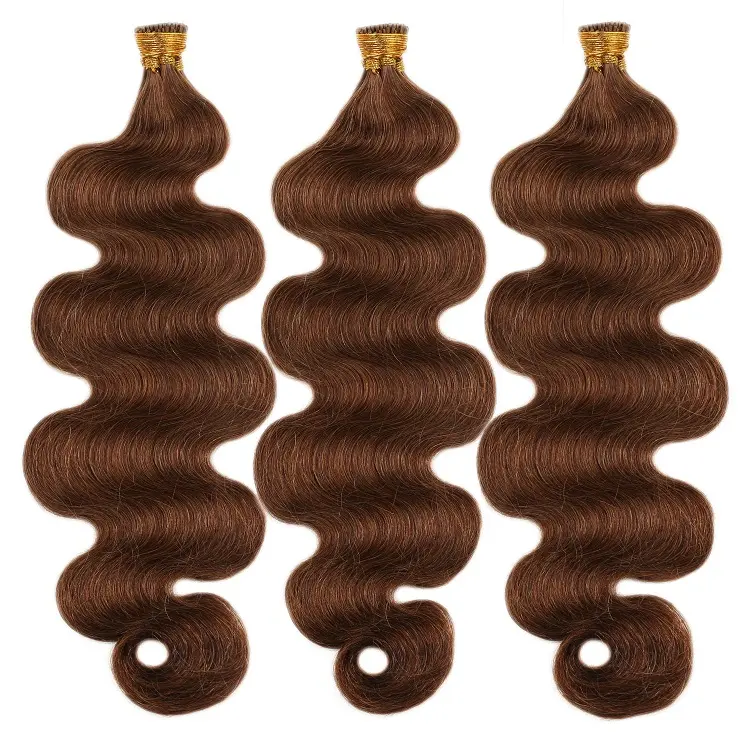 High quality virgin premium i tip curly hair extensions