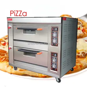 Baker's magic assistant 2 deck 4 trays gas pizza bakery oven with ceramic stone