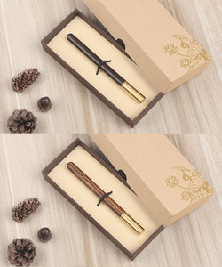 Ensemble de stylos à bille en bois personnalisables avec logo gravé au laser, stylos promotionnels pour cadeaux d'affaires, encre bleue/noire effaçable 0,7 mm - Product Image 6