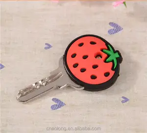 Fruit vormen custom logo zachte pvc 3d key cover, rubber key cap voor hot koop