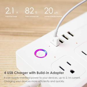 Tuya Wifi Thông Minh Power Strip Ổ Cắm Với 4 Cửa Hàng Và Cổng <span class=keywords><strong>USB</strong></span> 1650W 120V Công Nghiệp Dây Mở Rộng Cho Nhà Sử Dụng - Product Image 5