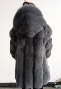 Giacca invernale cinese per capelli lunghi e grigi con <span class=keywords><strong>pelliccia</strong></span> di volpe sintetica per taglie forti leggera ed elegante per l'inverno - Product Image 2