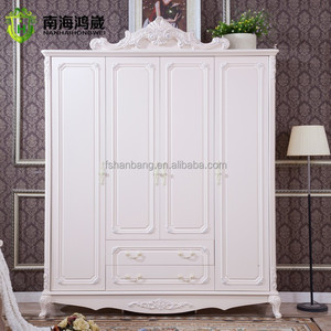 French Style Wooden New Flat Pack Classical Korean European Designs White MDF <strong>3</strong> 4 Home Bedroom Furniture <strong>Set</strong>, Wedding Furniture - Product Image 2
