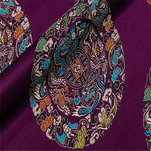 流行折扣价经典款式工厂漂亮颜色传统中国龙提花锦缎长袍涤纶面料 - Product Image 5