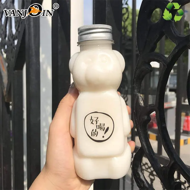 New Style 250ミリリットル350ミリリットルFancy PET Bear Shape Plastic Juice Bottle