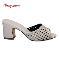 Olegshoes – Nouveauté : Sandales personnalisées avec impression laser, talon épais, résistantes à l'usure, en PU, semelle intermédiaire et doublure en caoutchouc pour l'été
