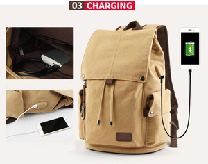 Hot Sale Canvas Backpack Hiking Vintage School Bag for Men <strong>Women</strong> Travel Rucksack <strong>Back</strong> <strong>Pack</strong> - Product Image 6