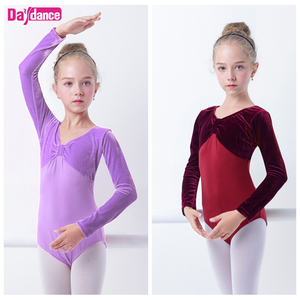 Autunno della molla di Velluto di Cotone Balletto Body Per Bambini A Manica Lunga Danza Ginnastica Body - Product Image 2