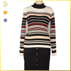 Soporte de cuello color de <span class=keywords><strong>la</strong></span> mezcla de rayas jersey - Product Image 2