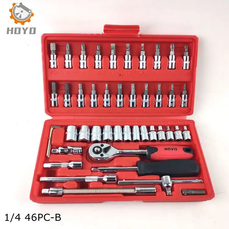 Professional auto repair 툴 46 개 socket set China supplier 1/4 drive socket 렌치 set (high) 저 (quality 손 툴