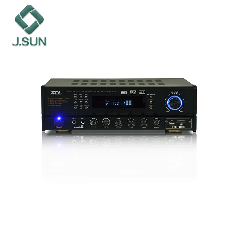 אודיו מגבר כוח עם VFD תצוגת שלט רחוק, USB SD FM רדיו