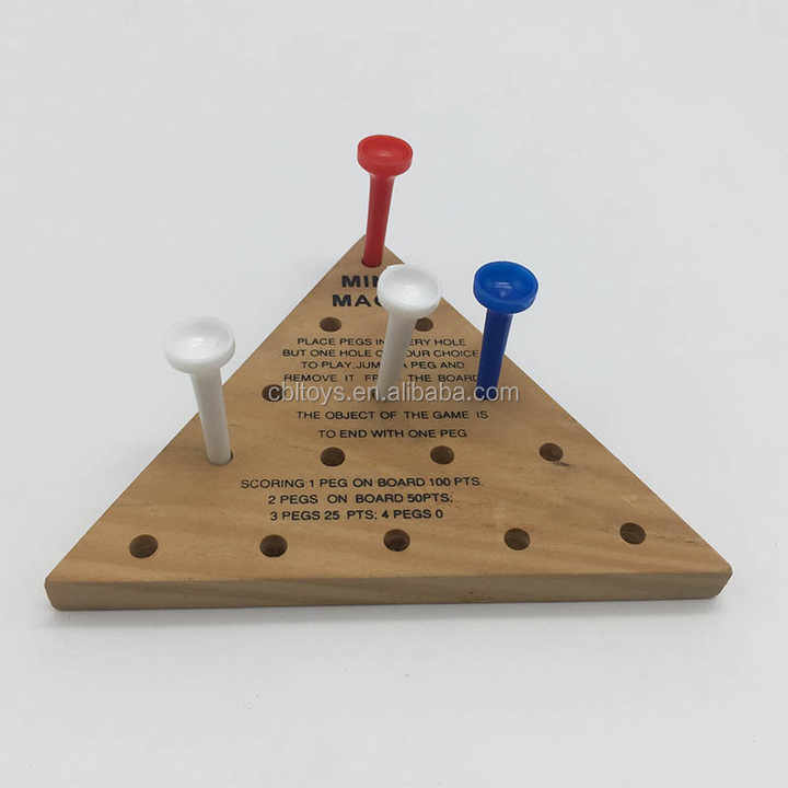 Triangle Peg Game Peg Solitaire Game Wood Peg Board Game -  Portugal