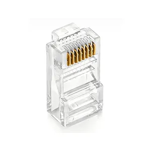 Conector rj45, adaptador, cabeça de cristal 8p8c cat5e ethernet rj45