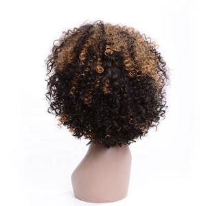 Factory Wholesale <strong>Headband</strong> <strong>Wig</strong> Short Mix Brown with Light Brown Afro Kinky Curly <strong>Wig</strong> Synthetic Hair <strong>Wigs</strong> for Black Women - Product Image 4