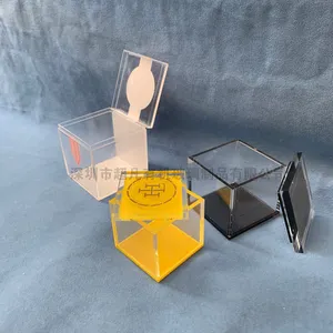 Caja de dulces acrílica transparente, pequeña, Mini, de colores, 5x5x5