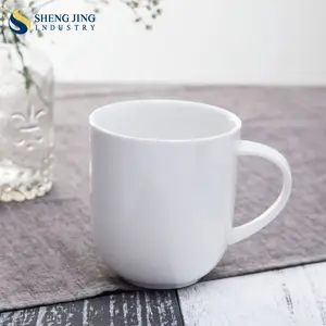Taza de porcelana blanca con diseño de logotipo personalizado, Taza de cerámica con mango, regalo de promoción de alta calidad