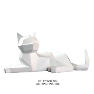 Estilo nórdico blanco estatuilla Animal gatos escultura resina Decoración de casa - Product Image 5