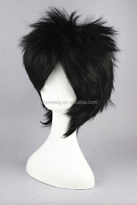 Haute qualité 35cm courte droite <span class=keywords><strong>Uchiha</strong></span> <span class=keywords><strong>Sasuke</strong></span> perruque noire Cosplay synthétique Anime Peluca perruques de cheveux résistants à la chaleur - Product Image 4