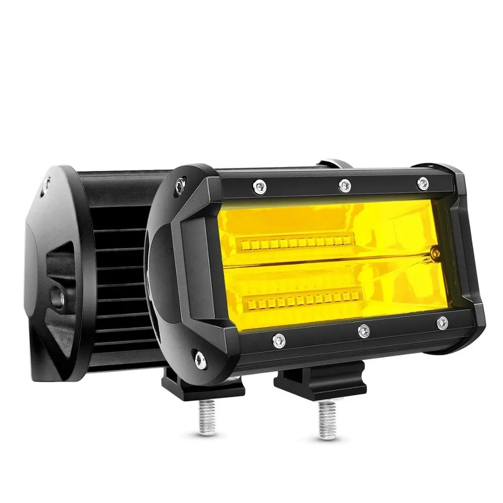 Universal Hochwertige 5 Zoll 72W Amber LED Arbeits scheinwerfer leiste Batterie betriebene Nebels chein werfer