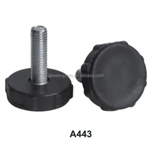 Black plastic adjustable furniture glide and leveling feet glides