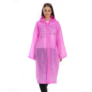 Outdoor Lightweight Hooded Thicken Eva Fashion Adult Portable Raincoat Rain Poncho With Sleeves Keep Out Wind And Rain