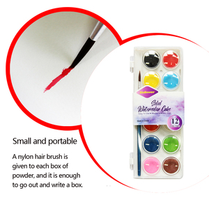 Xin Bowen 12 couleurs lumineuses non toxiques <span class=keywords><strong>aquarelle</strong></span> peinture gâteau <span class=keywords><strong>débutant</strong></span> étudiants solide eau couleur ensembles de peinture - Product Image 5
