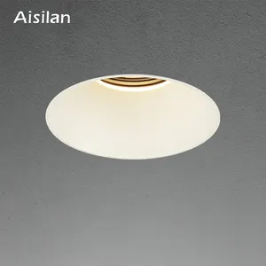 Aisilanコマーシャルホームモダンスマートアンチグレアトリムレスリムレスダリ調光可能埋め込み式COB天井LEDスポットライトダウンライト