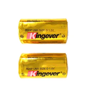 Kingever-Batería de energía r20, tamaño d, célula seca, 1,5 v, para luces de antorcha