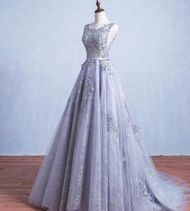 <span class=keywords><strong>Robe</strong></span> de <span class=keywords><strong>demoiselle</strong></span> <span class=keywords><strong>d</strong></span>'<span class=keywords><strong>honneur</strong></span> longue <span class=keywords><strong>grise</strong></span>, avec jupe de soirée, de bal, pour femmes, nouvelle collection - Product Image 2