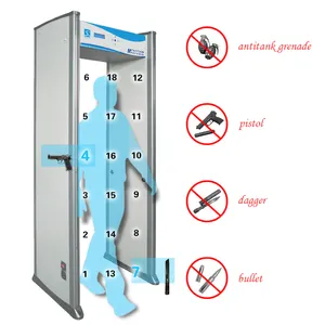 18โซนเดินผ่านประตูสนามบินเครื่องตรวจจับโลหะเครื่องสแกนร่างกาย XLD-E1เครื่องตรวจจับโลหะ