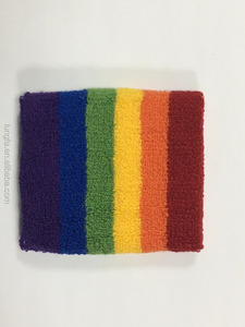 Muñequeras de Tenis Personalizadas con Diseño de Arcoíris, Nuevas, Elásticas, Deportivas, Tejidas en Poliéster y Algodón, Modernas, Absorbentes de Sudor, Ajuste Universal Premium - Product Image 3