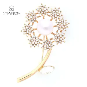 2020 Women Dandelion Flower Pearl Wedding Invitation Brooches