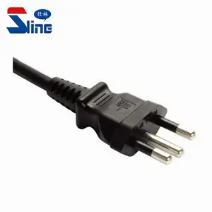 Brazil 3 pin power cord plug with Brazilian mains cable INMETRO / UC certification