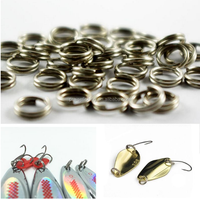 Lot d'appâts durs ronds à changement rapide pour la pêche, set de leurres pour attraper des poissons, avec Double boucle, plate-forme ronde, anneau fendu, 50 pièces