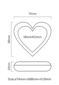 กล่องแป้งแต่งหน้าแบบพกพา,กล่องใส่ผงแม่เหล็กรูปหัวใจเปล่าพร้อมกระจก - Product Image 2