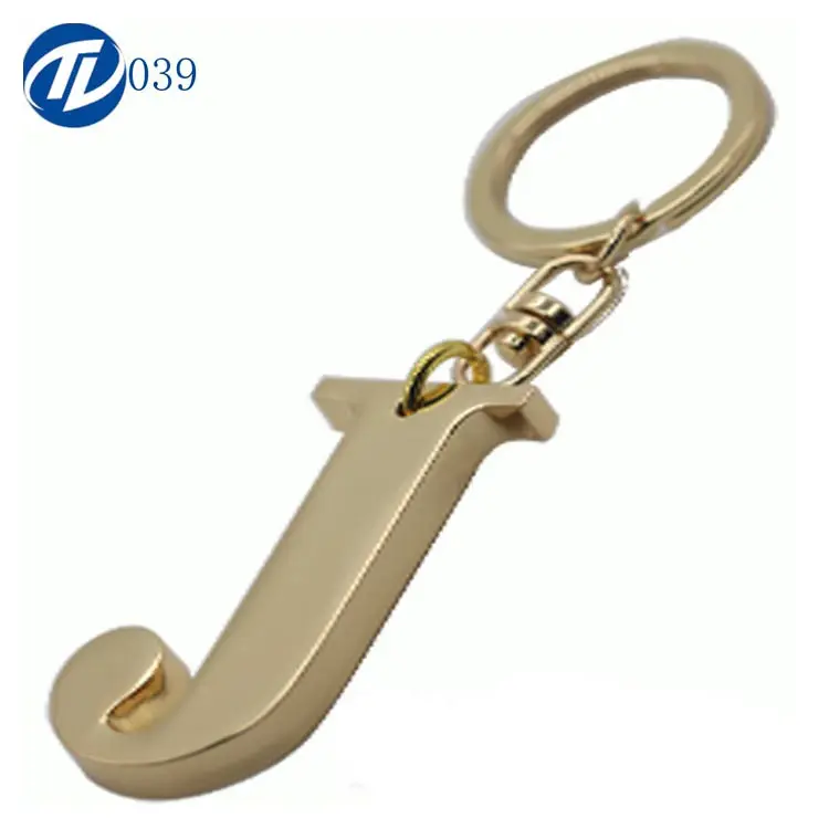 custom metal letter m keychain with engraved